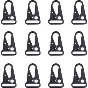 image:imageAzarxis Heavy Duty Metal Sling Clip with Enlarged Mouth  Tactical HK Hook Swivel Snap Buckle for Paracord Webbing Backpack Strap Bag Keychain and Outdoor GearBlack  1  12 Pack