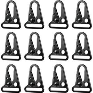 image:imageAzarxis Heavy Duty Metal Sling Clip with Enlarged Mouth  Tactical HK Hook Swivel Snap Buckle for Paracord Webbing Backpack Strap Bag Keychain and Outdoor GearBlack  125  12 Pack