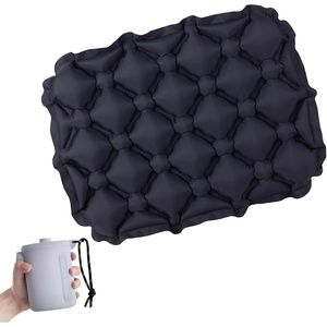 image:imageAzarxis Inflatable Seat Cushion Travel Portable Lightweight Air Stadium Seat Pad Chair Pad with Storage Bag for Airplane Camping Bleacher Hiking Office Car Outdoor BlackBlack  Air Pump