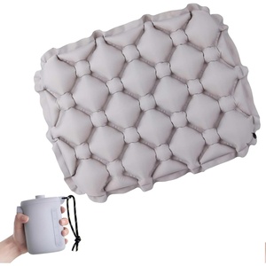 image:imageAzarxis Inflatable Seat Cushion Travel Portable Lightweight Air Stadium Seat Pad Chair Pad with Storage Bag for Airplane Camping Bleacher Hiking Office Car Outdoor BlackGray  Air Pump