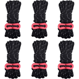 image:imageAzarxis Reflective Tent Guide Rope Lightweight Guy Line Cord with Aluminum Adjuster Guyline Tent Cord Tensioner for Camping Hiking Backpacking  Essential Survival Gear 13 Feet01 Black  6 Pack  4mm