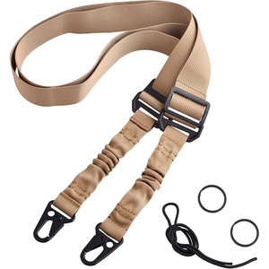 image:imageAzarxis Rifle Sling Two Point Adjustable Traditional Sling Tactical Strap with Shoulder Pad Metal Hooks Length Adjuster for Outdoor Sports Crossbow Hunting Shooting02 Khaki