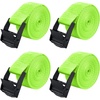 image:imageAzarxis Lashing Straps Ratchet Tie Down Secure Cinch Strap Adjustable Cam Buckles Belts Heavy Duty up to 441 lbs Capacity for Motorcycle Cargo Kayak Boat Green with Silver Buckle  4 Pack66 ft1 Light Green  4 Pack