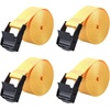 image:imageAzarxis Lashing Straps Ratchet Tie Down Secure Cinch Strap Adjustable Cam Buckles Belts Heavy Duty up to 441 lbs Capacity for Motorcycle Cargo Kayak Boat Green with Silver Buckle  4 Pack66 ft1 Yellow  4 Pack