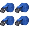 image:imageAzarxis Lashing Straps Ratchet Tie Down Secure Cinch Strap Adjustable Cam Buckles Belts Heavy Duty up to 441 lbs Capacity for Motorcycle Cargo Kayak Boat Green with Silver Buckle  4 Pack66 ft1 Blue  4 Pack