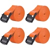 image:imageAzarxis Lashing Straps Ratchet Tie Down Secure Cinch Strap Adjustable Cam Buckles Belts Heavy Duty up to 441 lbs Capacity for Motorcycle Cargo Kayak Boat Green with Silver Buckle  4 Pack66 ft1 Orange  4 Pack