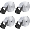 image:imageAzarxis Lashing Straps Ratchet Tie Down Secure Cinch Strap Adjustable Cam Buckles Belts Heavy Duty up to 441 lbs Capacity for Motorcycle Cargo Kayak Boat Green with Silver Buckle  4 Pack66 ft1 Gray  4 Pack
