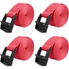image:imageAzarxis Lashing Straps Ratchet Tie Down Secure Cinch Strap Adjustable Cam Buckles Belts Heavy Duty up to 441 lbs Capacity for Motorcycle Cargo Kayak Boat Green with Silver Buckle  4 Pack66 ft1 Red  4 Pack