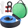 image:imageAzarxis Tow Straps Heavy Duty with Hooks 2 in x 164 ft Heavy Duty 20000 lbs Break Strength Vehicle Recovery Ropes Kit for Cars Trucks Jeep SUV and ATV Emergency Roadside Accessories BlueBlue