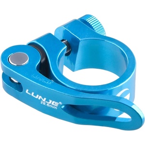 image:imageAzarxis Bike Seat Post Clamp Aluminum Alloy Quick Release Bicycle Seatpost Tube Tightener Clip 286mm 318mm 349mm for Mountain Road Fixie Track Folding DH MTB BMX Bikes Gear1 Blue  Quick Release