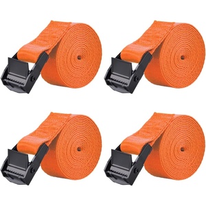 image:imageAzarxis Lashing Straps Ratchet Tie Down Secure Cinch Strap Adjustable Cam Buckles Belts Heavy Duty up to 441 lbs Capacity for Motorcycle Cargo Kayak Boat Green with Silver Buckle  4 Pack66 ft1 Orange  4 Pack