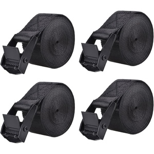 image:imageAzarxis Lashing Straps Ratchet Tie Down Secure Cinch Strap Adjustable Cam Buckles Belts Heavy Duty up to 441 lbs Capacity for Motorcycle Cargo Kayak Boat Green with Silver Buckle  4 Pack66 ft1 Black  4 Pack