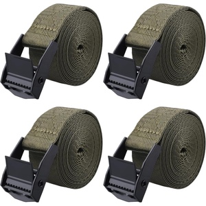image:imageAzarxis Lashing Straps Ratchet Tie Down Secure Cinch Strap Adjustable Cam Buckles Belts Heavy Duty up to 441 lbs Capacity for Motorcycle Cargo Kayak Boat Green with Silver Buckle  4 Pack66 ft1 Green  4 Pack