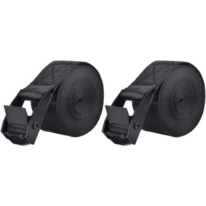image:imageAzarxis Lashing Straps Ratchet Tie Down Secure Cinch Strap Adjustable Cam Buckles Belts Heavy Duty up to 441 lbs Capacity for Motorcycle Cargo Kayak Boat Green with Silver Buckle  4 Pack66 ftBlack  05m