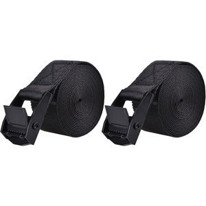image:imageAzarxis Lashing Straps Ratchet Tie Down Secure Cinch Strap Adjustable Cam Buckles Belts Heavy Duty up to 441 lbs Capacity for Motorcycle Cargo Kayak Boat Green with Silver Buckle  4 Pack66 ft1 Black  2 Pack