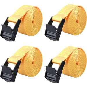image:imageAzarxis Lashing Straps Ratchet Tie Down Secure Cinch Strap Adjustable Cam Buckles Belts Heavy Duty up to 441 lbs Capacity for Motorcycle Cargo Kayak Boat Green with Silver Buckle  4 Pack66 ft1 Yellow  4 Pack