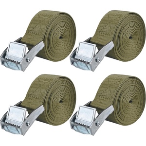 image:imageAzarxis Lashing Straps Ratchet Tie Down Secure Cinch Strap Adjustable Cam Buckles Belts Heavy Duty up to 441 lbs Capacity for Motorcycle Cargo Kayak Boat Green with Silver Buckle  4 Pack66 ft2 Green with Silver Buckle  4 Pack