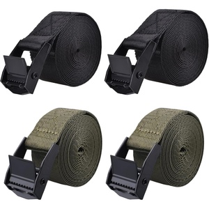 image:imageAzarxis Lashing Straps Ratchet Tie Down Secure Cinch Strap Adjustable Cam Buckles Belts Heavy Duty up to 441 lbs Capacity for Motorcycle Cargo Kayak Boat Green with Silver Buckle  4 Pack66 ft1 Black  2 Pack  Green  2 Pack