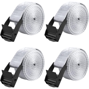image:imageAzarxis Lashing Straps Ratchet Tie Down Secure Cinch Strap Adjustable Cam Buckles Belts Heavy Duty up to 441 lbs Capacity for Motorcycle Cargo Kayak Boat Green with Silver Buckle  4 Pack66 ft1 Gray  4 Pack