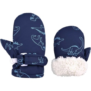 image:imageBaby Winter Mittens Kid Toddler Warm Gloves Fleece Lined Thermal Windproof for Infant Boys Girls Children Snow Skiing02 Navy Blue  Not Touchscreen Compatible