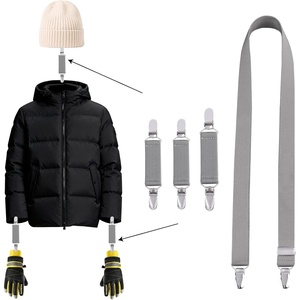 image:imageMitten Clips for Toddlers Kids amp Adults  Adjustable Glove Holder Elastic Winter Hat Grip Steel Sweater FastenerGray  4 Pack