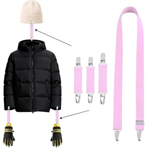 image:imageMitten Clips for Toddlers Kids amp Adults  Adjustable Glove Holder Elastic Winter Hat Grip Steel Sweater FastenerPink  4 Pack